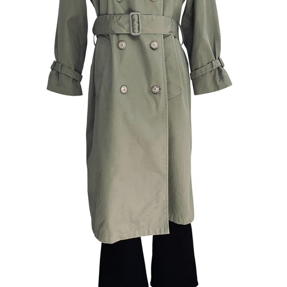 Vintage London Fog Trench Coat Double Breasted Belted Khaki Streetwear 16 1/2 R - Picture 9 of 15